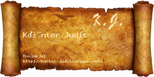 Kántor Judit névjegykártya